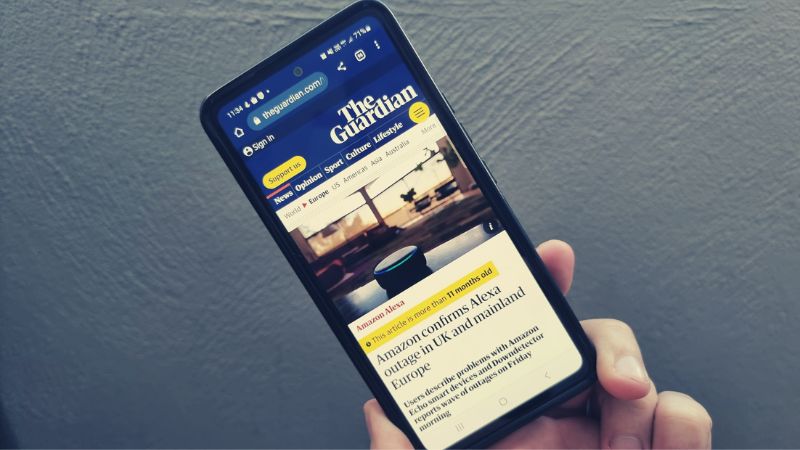 The Guardian Newspaper article about Alexa outage