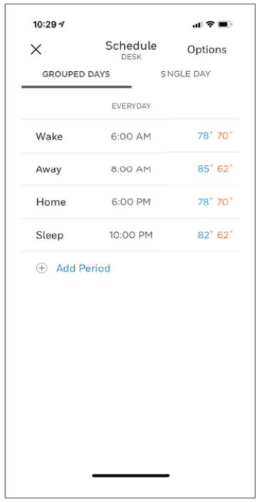 Customizing Schedules in Honeywell Home App