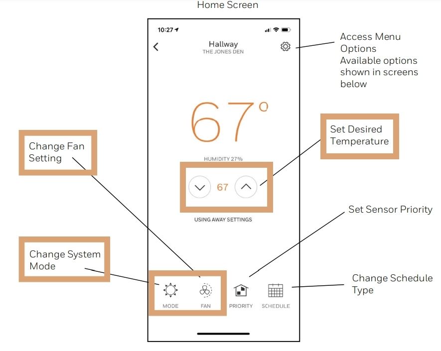 Honeywell Home app setings 2