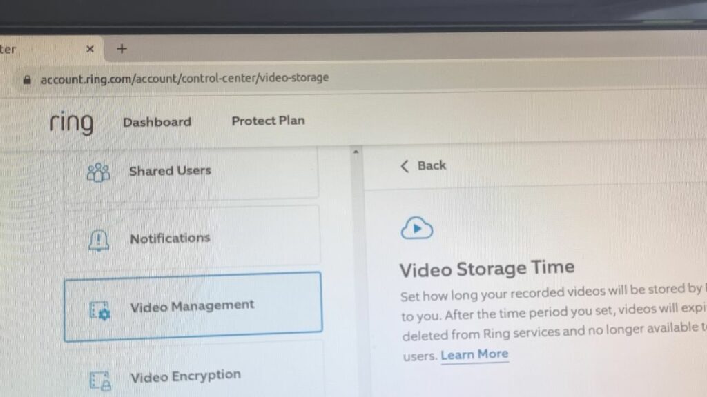 Ring Video Storage Time
