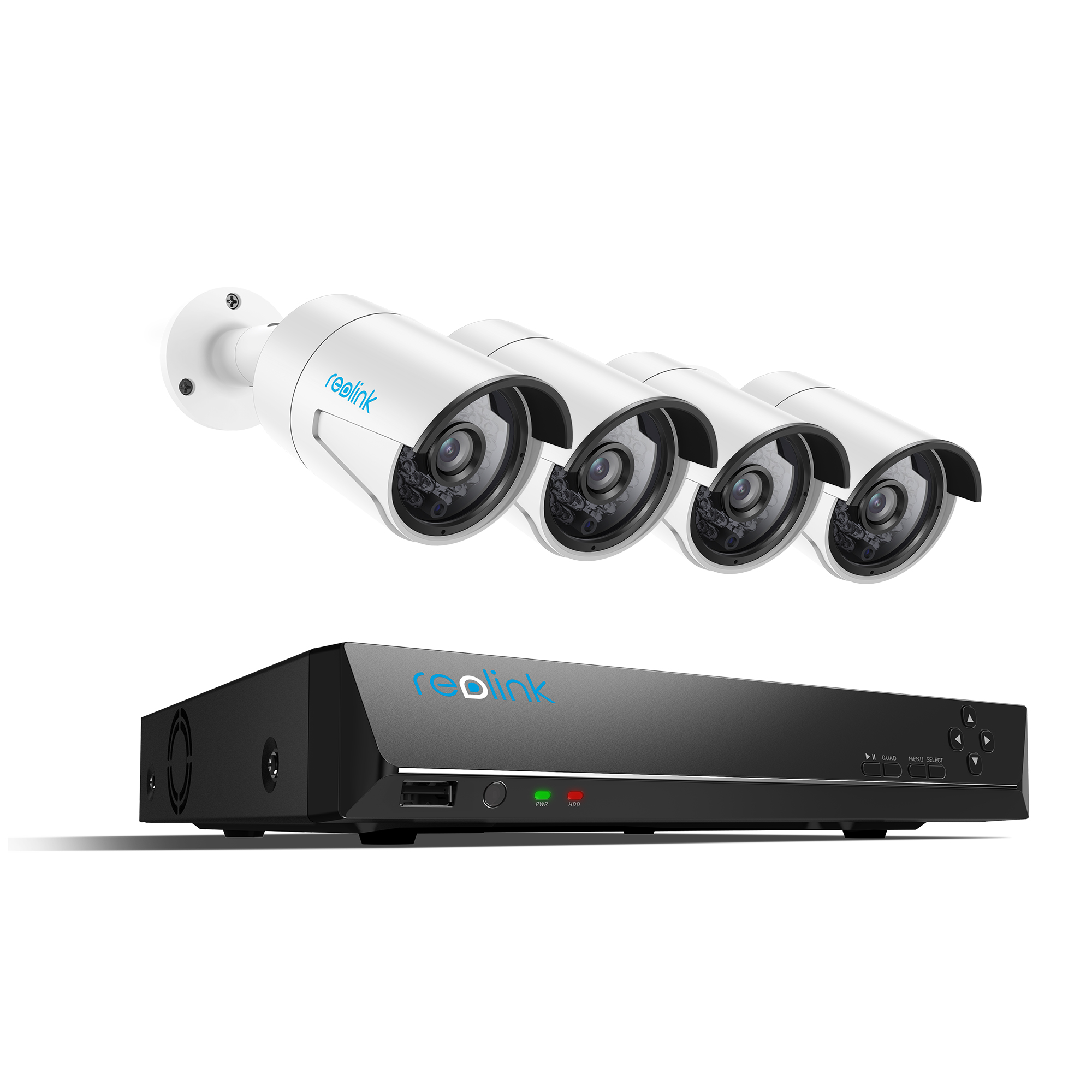 Reolink RLK8-410B4-4MP 8CH PoE Video Surveillance System, 4pcs PoE IP Cameras, NVR with 2TB HDD for 24/7 Recording
