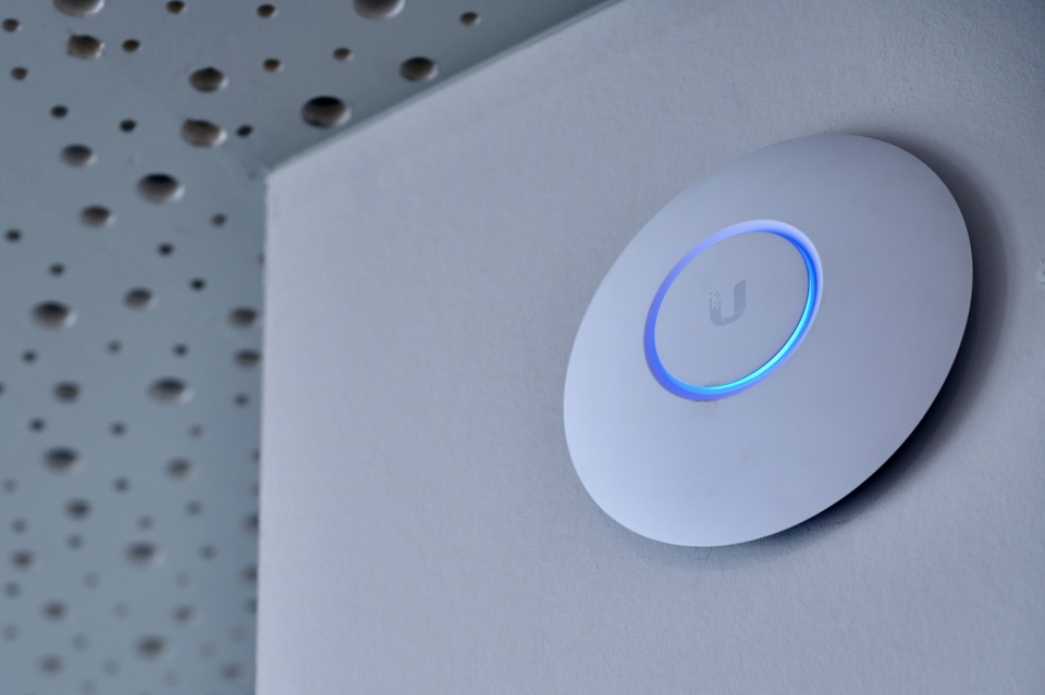 A wireless access point powered by a PoE Injector