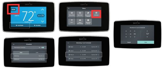 Sensi Touch Smart Program Schedule