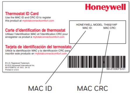 Thermostat ID Card