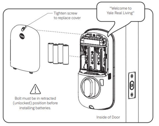 Yale Assure Lock Touchscreen Battery Replace Instructions